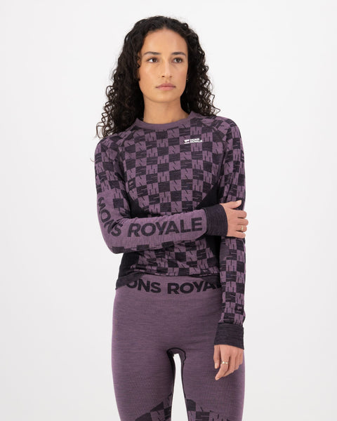 Mons Royale Femme Cortina Col Haut 100% Mérinos Base Layer Haut Mons Royale Femme Cortina Col Haut 100% Mérinos Base Layer Haut